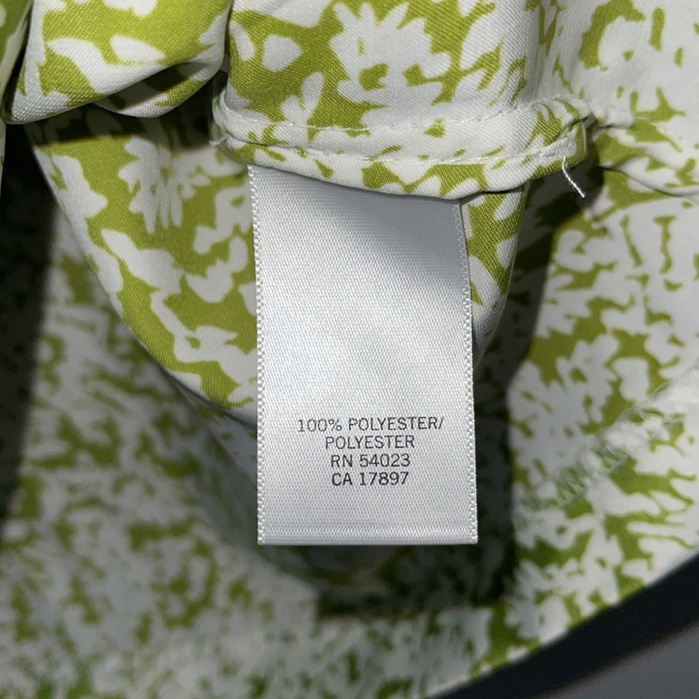 Banana Republic Silk White Green Tank Shell Petite - Picture 4 of 6